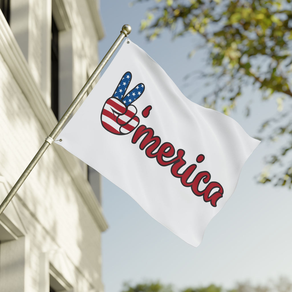 'Merica Peace Sign Flag - Double-Sided American Patriotic Garden Flag