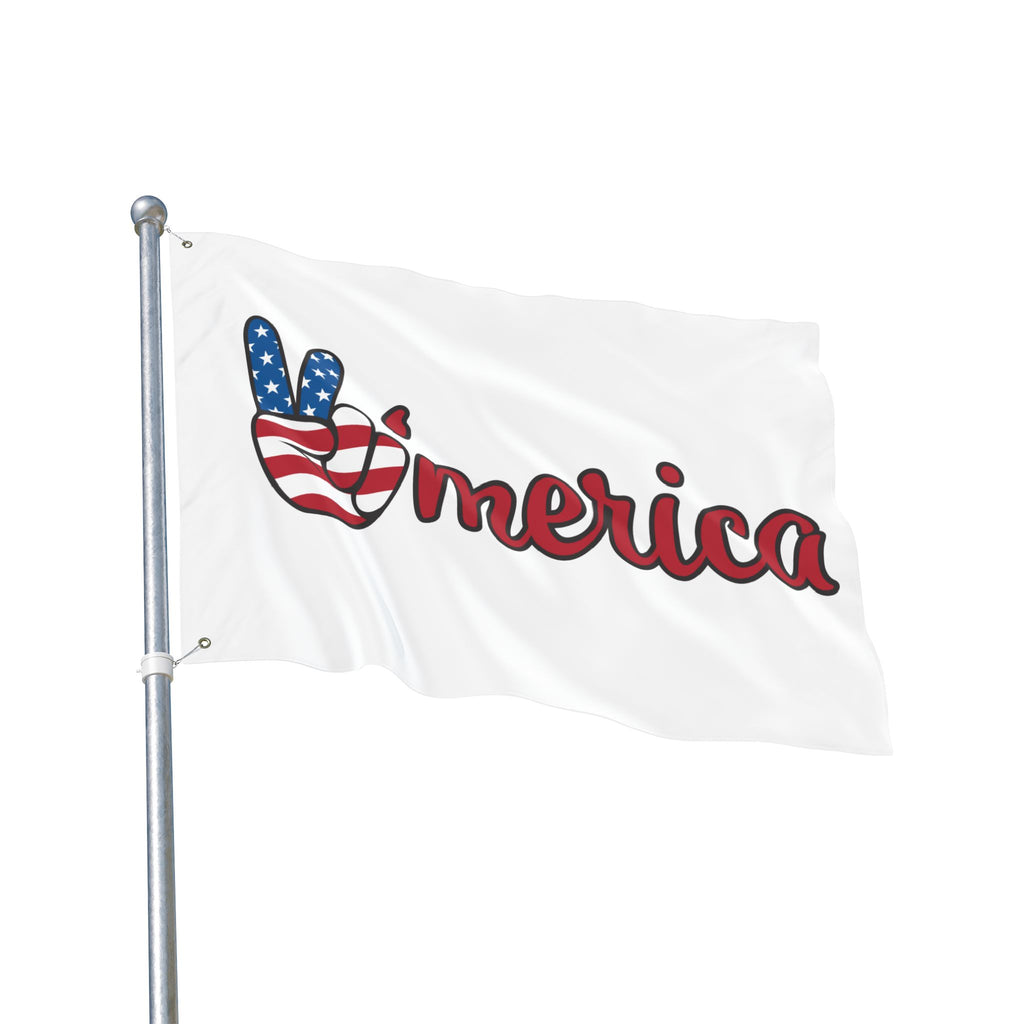 'Merica Peace Sign Flag - Double-Sided American Patriotic Garden Flag