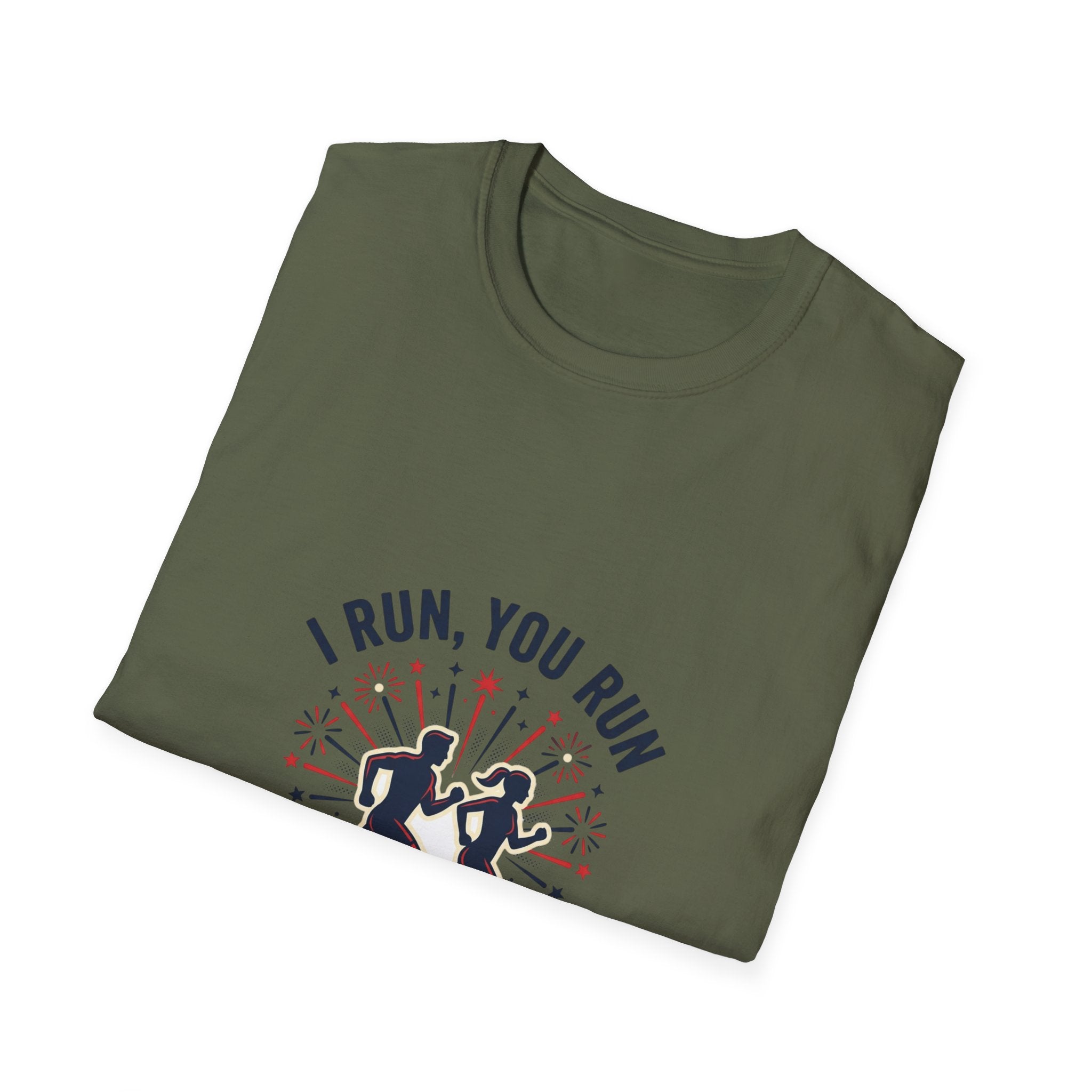4th of July "I Run, You Run" Patriotic Running T-Shirt