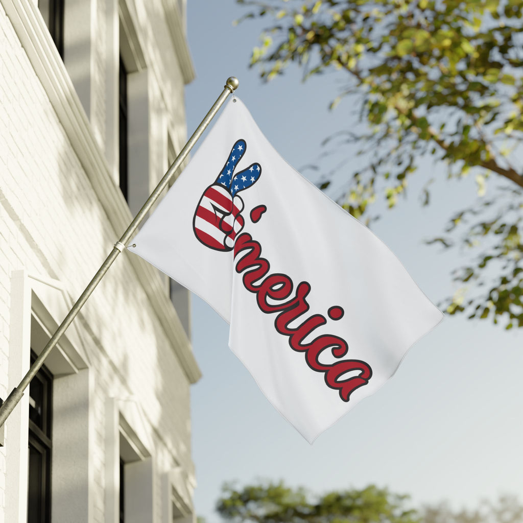 'Merica Peace Sign Flag - Double-Sided American Patriotic Garden Flag