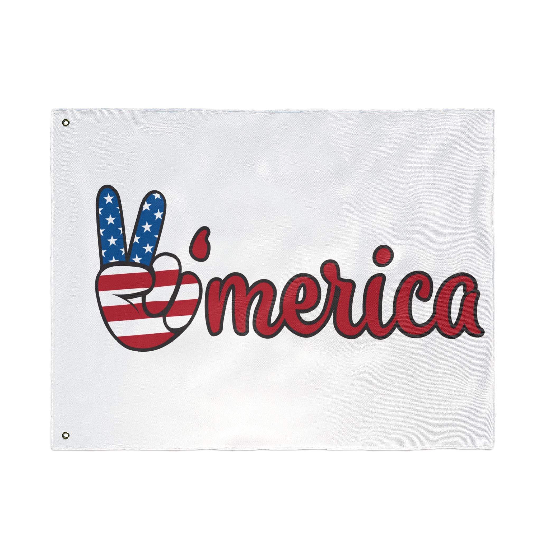 'Merica Peace Sign Flag - Double-Sided American Patriotic Garden Flag