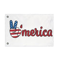 'Merica Peace Sign Flag - Double-Sided American Patriotic Garden Flag