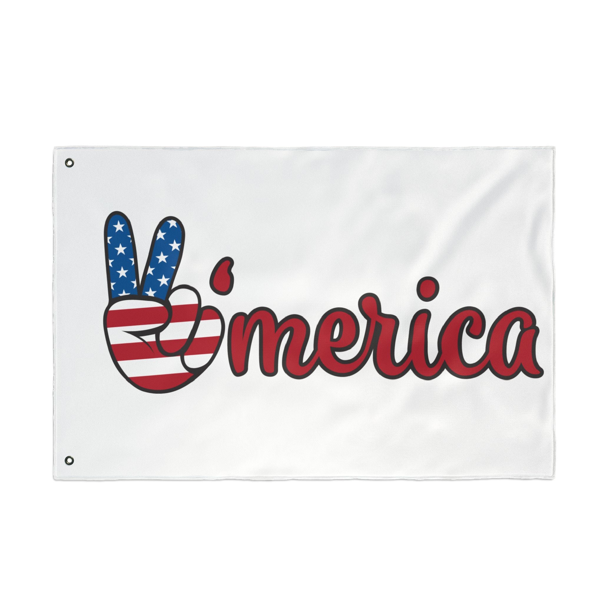 'Merica Peace Sign Flag - Double-Sided American Patriotic Garden Flag